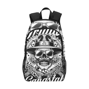 Mochila escolar, mochila escolar, mochila gánster, bolso de mano, bolso lowrider, arte chicano