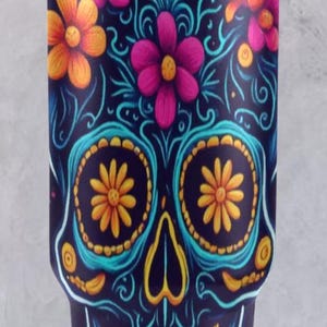 Stainless Steel Coffee Mug Día De Los Muertos Day of the Dead Mexico Chicano Calavera Skulls Beche 40oz Sugar Skull