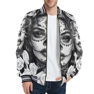 Bomber Jacket Men Día De Muertos Jacket Gift Day of the Dead