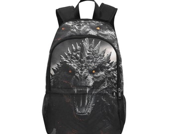Backpack School Backpack Godzilla Backpack With Mesh Pockets Handbag Bag Gojira Kaiju Monster Japan Art