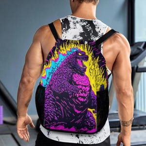 Bolsa con cordón Bolsa Godzilla Bolsa Gojira de dibujos animados Mochila Kaiju