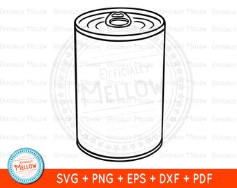 Tin Can svg, Food Can PNG, Tin Can Clipart, Soup Can SVG, Canned Food Clipart, Can Vector, Instant Download