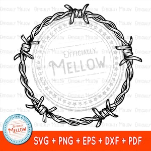 Stacheldraht Kreis SVG, Drahtzaun, Kreis Rahmen, Western Rahmen SVG, Stacheldraht Grenze, digitaler Download