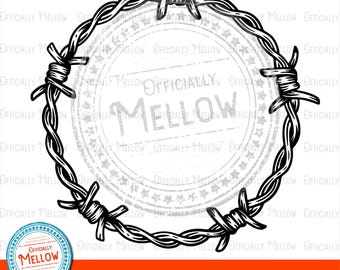 Barbed Wire Circle Frame Svg, Barb Wire Wreath Svg, Fence Svg. Vector ...