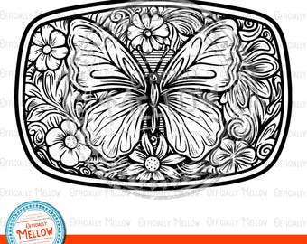 Butterfly Buckle SVG: Cowgirl Gift, Western Design (Digital Download)