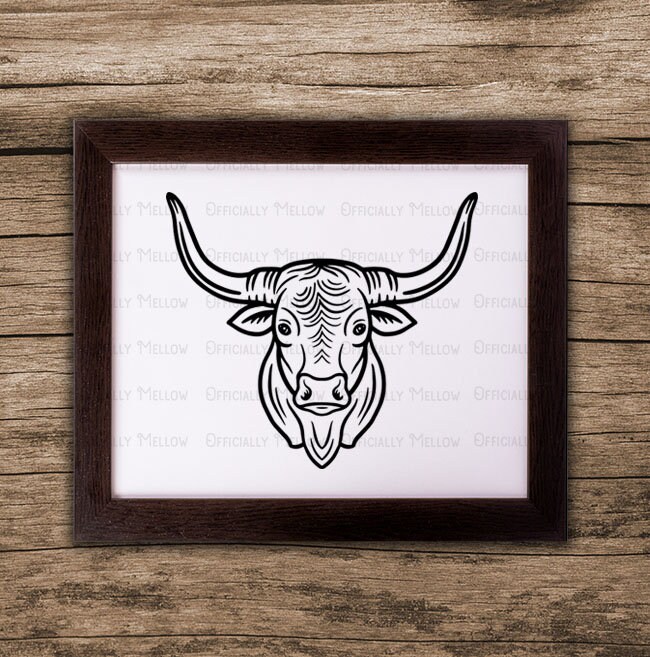 Bull Head SVG Rodeo Bull Svg Bull SVG Bull Clipart Bull Etsy