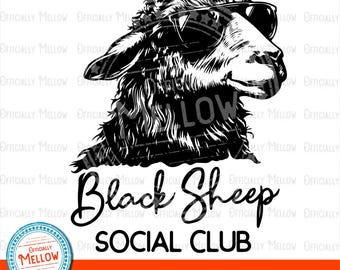 Black Sheep Social Club SVG PNG: Funny Sarcastic Design (Digital Files)