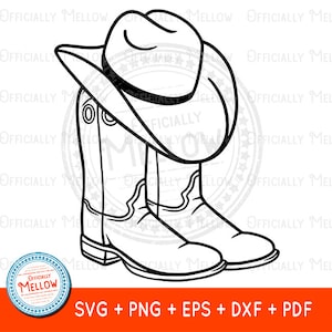 Cowboy Boots SVG, Cowgirl Gifts, Cowgirl Download, Cowgirl Boots and Hat svg, Cowgirl SVG, Cowgirl Clipart, Rodeo SVG, Cowgirl Boots Vector
