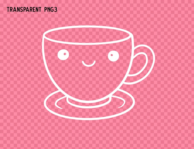 Tea Cup SVG Tea Party Clipart Kawaii Tea Cup Cute Tea Cup - Etsy