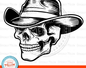 Cowboy Skull png, Cowboy Gifts, Country Printables, Western SVG, Outlaw Cowboy SVG, Western Halloween svg, Cowboy Download, Spooky PNG