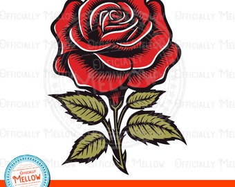 Rose SVG, Rose Tattoo SVG, Valentine Svg, Rose Gift, Rose Downloads, Floral SVG, Rose Sublimation, Red Rose Clipart, Rose Vector