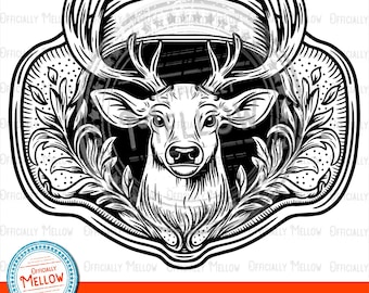Deer Buckle SVG: Cowboy Belt Design (Digital Download)