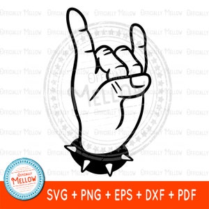 Rock Hand Horns SVG: Heavy Metal Party Clipart (Digital Download)