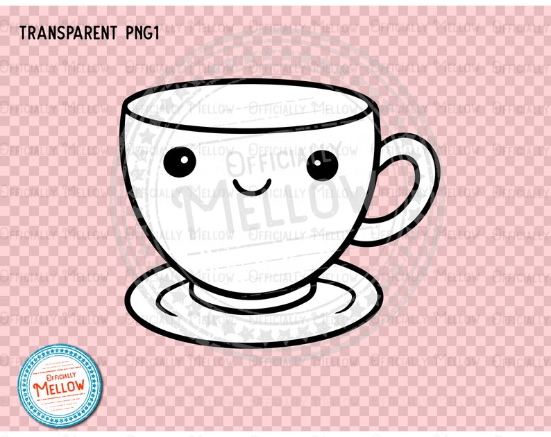 Tea Cup SVG Tea Party Clipart Kawaii Tea Cup Cute Tea Cup - Etsy
