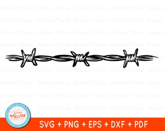 Barbed Wire SVG, Barb Wire svg, Barbwire svg, Wire Fence SVG, Barbed wire PNG, Barbed Wire Clipart, Digital Download for Cricut Silhouette