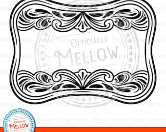 Tooled Leather Buckle SVG: Western Design Cut File (Digital Download)