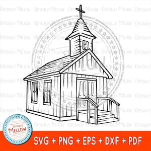 Igreja Country SVG, clipart de igreja, PNG de igreja, arquivo de corte de igreja Cricut, arquivos de silhueta