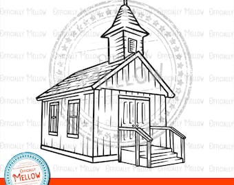 Country Church SVG, Church Clipart, Church PNG, Cricut Church Cut File, Silhouette Files