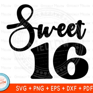 16 birthday svg, 16 birthday Decor, 16th birthday SVG, 16 Birthday Sign, Birthday Girl svg, Sweet 16 png, Sweet 16 Decoration