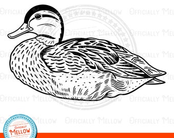 Mallard Duck SVG, Duck SVG, Mallard Duck Vector, Duck Lover Gift, Duck Outline, Duck clipart, duck dxf, Cute Bird, Cricut Silhouette