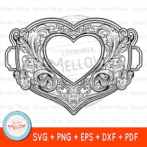 Belt Buckle SVG, Heart svg, Cowgirl Gifts, Heart Buckle, Rodeo Svg, Cowgirl Buckle, Cowgirl SVG, Rodeo PNG, Cowgirl Download
