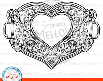 Heart Buckle SVG: Cowgirl Rodeo Design (Digital Download)