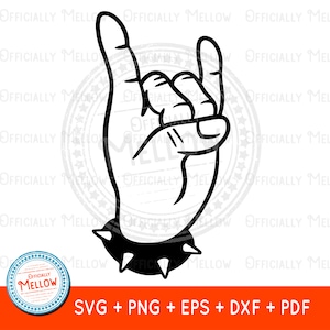 Rock Hand Horns SVG: Heavy Metal Music Clipart (Digital Download)