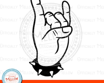 Rock Hand Horns SVG: Heavy Metal Music Clipart (Digital Download)