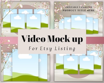 Etsy listing video mockup,video mockup US Letter,drag and drop,Animated video canva template,etsy marketing mockup, video mockup