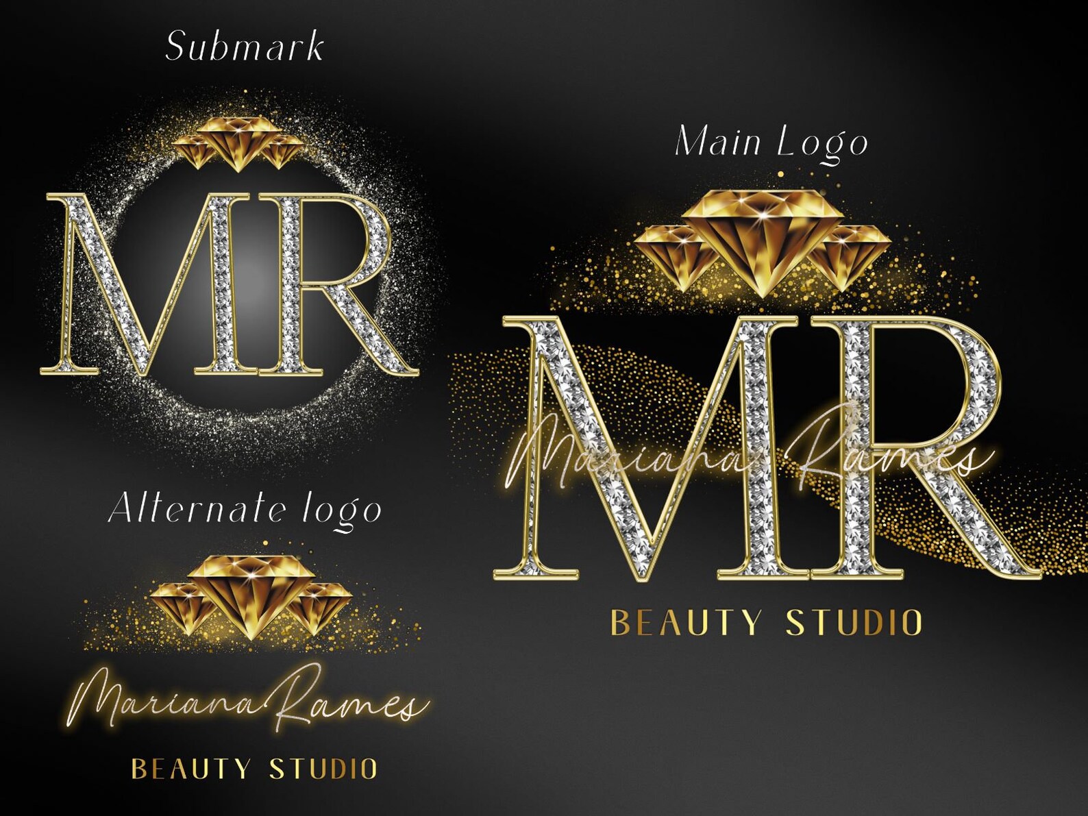 diamond-silver-gold-logo-design-beauty-logo-jewellery-logo-salon-logo