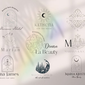 Modern line art logo,self editable logo,premdae logo,beauty studio logo,Elegant logo,small business logo design,jewelry logo,DIY logo