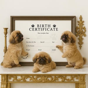 Puppy birth certificate printable dog birth pet certificate,dog owner,dog lover, breeder birth forms , certificate of birth