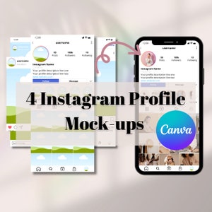 Instagram Feed Planner, Canva Template bundle ,Instagram profile mockup,Editable Canva template ,Etsy listing Mockup,Social media Mockup