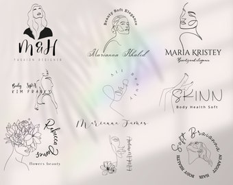 9 bearbeitbares minimalistisches Logo, Beauty-Logo-Designs, Yoga-Studio-Logo, Objekt-Logo, Make-up-Künstler-Logo, Small Business Branding