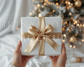 Weihnachtsgeschenkpapier Mockup, Urlaub Geschenkpapier Mockup, Minimalistisches Weihnachtsgeschenkpapier Mockup, Geschenk Mockup, Smart Objekt PSD