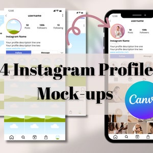 Instagram Feed Planner, Canva Template bundle ,Instagram profile mockup,Editable Canva template ,Etsy listing Mockup,Social media Mockup