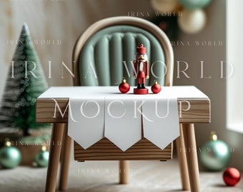 Christmas Boho Chair Banner Mockup, 1st Birthday Banner Card Mockup,Baby First Birthday Highchair Banner Mockup,Banner Mockup,hanged banner