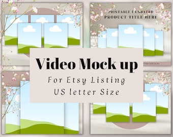 Etsy listing video mockup,video mockup US Letter,drag and drop,Animated video canva template,etsy marketing mockup, video mockup