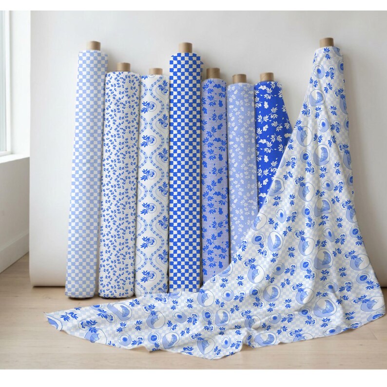 Check Pattern Uk Blue Café Check Seamless Pattern | Painterly Periwinkle Linen Texture ...