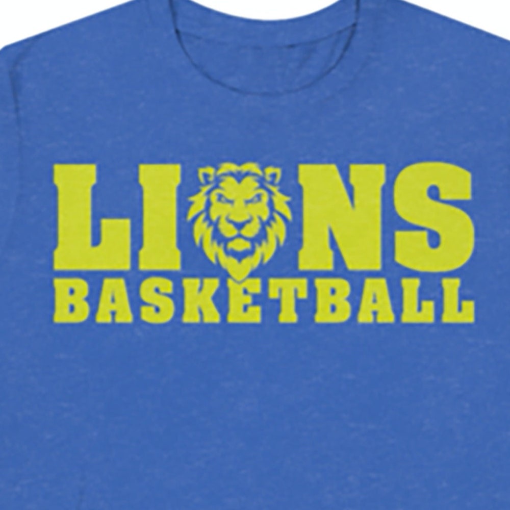 T-Shirt Design, Pdf, Dxf, Lions, And Emf, Cutting File,Lions Basketball, Basketball Svg, Eps, Lions Logo, Png, Jpeg, Ai, Lions Svg 4Fansport