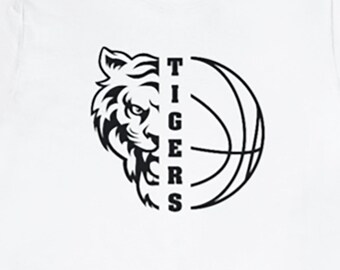 Tigers Basketball SVG, T-shirt Design (Digital Files)