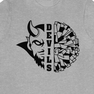 Devils Cheer, Pom Pom, Cheerleader, Devils SVG, Cheer SVG, Projekt koszulki, plik do cięcia, dxf, png, eps, pdf, jpeg i emf