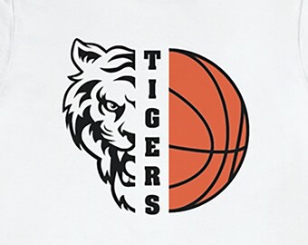 Tigers Basketball Logo SVG, T-shirt Design (Digital File)