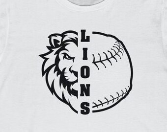 Lions Softball Logo SVG, T-shirt Design (Digital File)