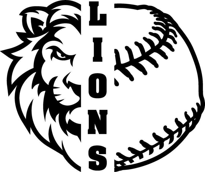 Lions Baseball Softball, Lions, Lions Logo, Lions SVG, Softball SVG, Tshirt Design, Cutting