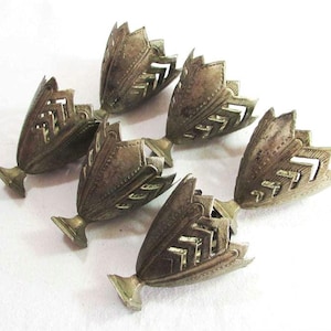Antique Ottoman Silver Cup Holder 6 Pcs, Collection Turkish Coffee Cup Holder, Stamped Collectible, 19. Century Home Kitchen Decor  Rare