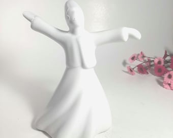 Vintage Whirling Dervish Figurines Turkish  Ceramic, Dancer Dervish, Mawlana,  ıslamıc Gift, Decorative Figurines, Office Desktop Decor