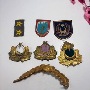Vintage Turkish Army   Rank Epaulette  8 Pcs / Shoulder Board - 1990&#39;s / Military army Lot Rank / Collectables Rank Army