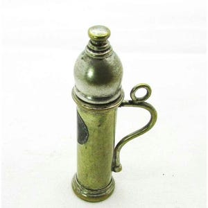 Antique Silver-Plated Perfume Bottle in Ornate Brass Box – Vintage Vanity Decor, Collectible Scent Bottle from early 1900
