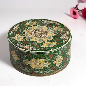 Caja vintage de cartón francés para almacenamiento, caja antigua de papel estilo art nouveau, ovalada y redonda, para almacenamiento decorativo, decoración del hogar